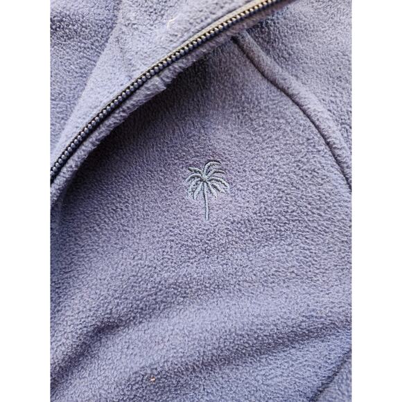 Lilly Pulitzer Large Blue Fleece Jacket Full Zip Floral Trim - Picture 6 of 7